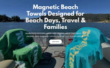 TowelEase Beach Towel Ultrasoft with Magnets, Pockets & Sand-free!